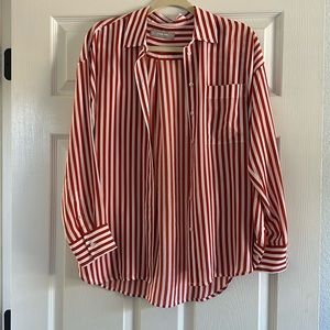 EVERLANE stripped button down silk
